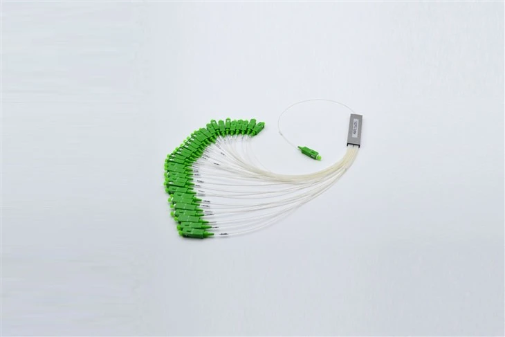 1X32 PLC Fiber Splitter, Steel Tube, Bare Fiber 250μm, SC APC, Singlemode