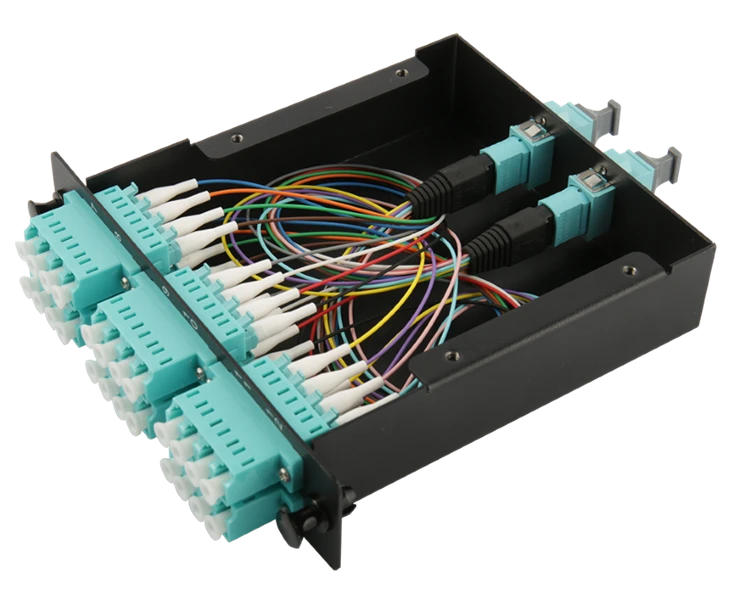 12 Cassette 12 Sợi OM4 Multimode MTP đến 12 LC Duplex Aqua